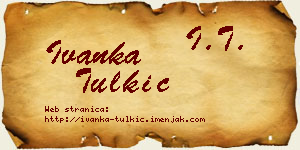 Ivanka Tulkić vizit kartica